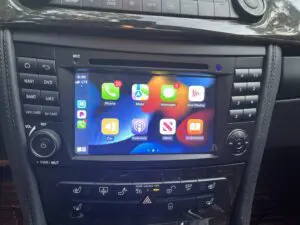 A car stereo with an apple carplay screen.
